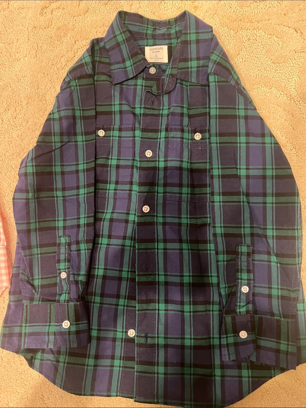Jcrew crew cuts Green and Blue Plaid Casual Button-Down Shirt